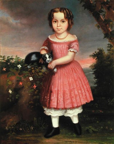Ritratto di un bambino che accarezza un gatto da Charles Winter