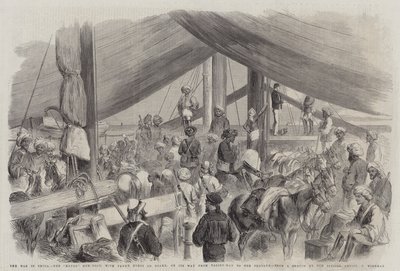 La Guerra in Cina, la Cannoniere Havoc, con il Cavallo di Fane a Bordo, in Viaggio da Talien-Wan a Pehtang da Charles Wirgman