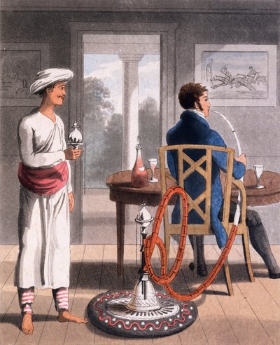 Un gentiluomo con il suo portapipe, 1813 da Charles d Oyly