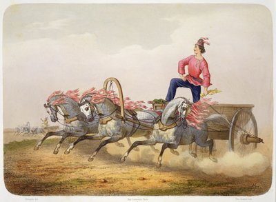 Corsa di carrozze, inciso da Yves Grenier da Charles de Hampeln