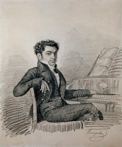 Ritratto del compositore Alexei N. Verstovsky (1799-1862) da Charles de Hampeln