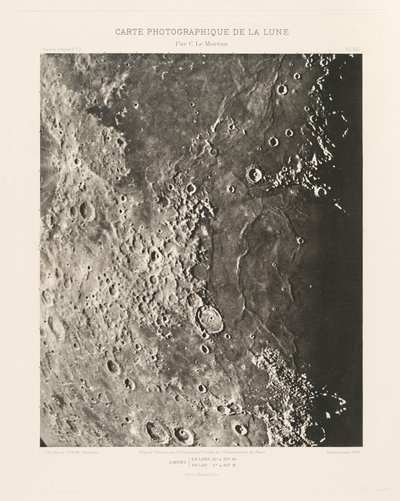 Carta fotografica della Luna, lastra VIII, 15 marzo da Charles le Morvan