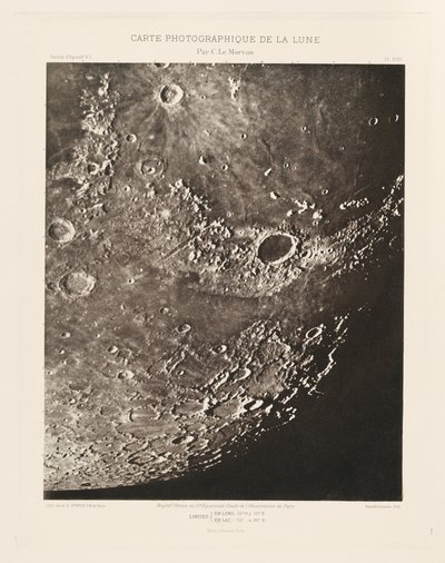 Carta fotografica della Luna, lastra XVIII, 17 aprile da Charles le Morvan