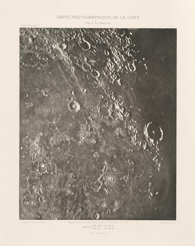 Carta fotografica della Luna, lastra XX, 22 marzo da Charles le Morvan