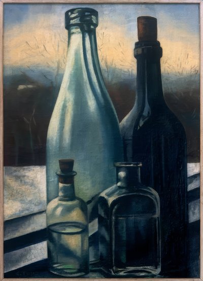 Bottiglie davanti a un paesaggio invernale da Charley Toorop