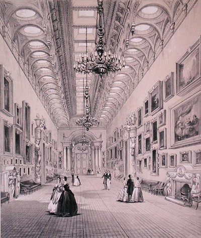 La galleria dei quadri, Buckingham Palace (inciso da C. Graf, c.1880) da Charlotte (after) Campbell