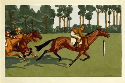 Un set di quattro stampe - Longchamps e altre corse, c.1910 da Charlotte Ancelin