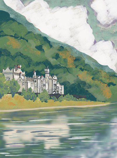 Castello storico in riva al lago da Charlotte Trudgett