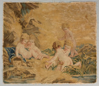 Bambini che giocano: Il bagno, 1700 da Charron
