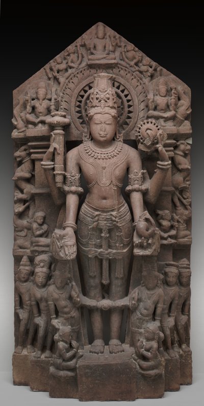 Vishnu e attendenti, c.1026 d.C. da Chaulukya dynasty (c.940 1244) Indian school