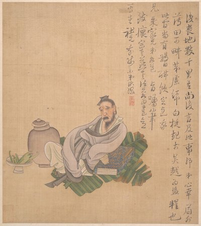 Figure, fiori e paesaggi, una foglia datata 1627 da Chen Hongshou