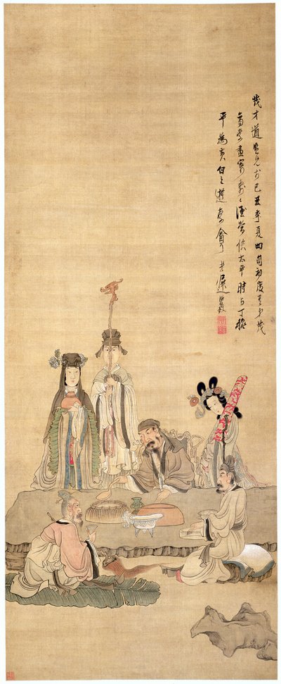 Immortali che celebrano un compleanno da Chen Hongshou