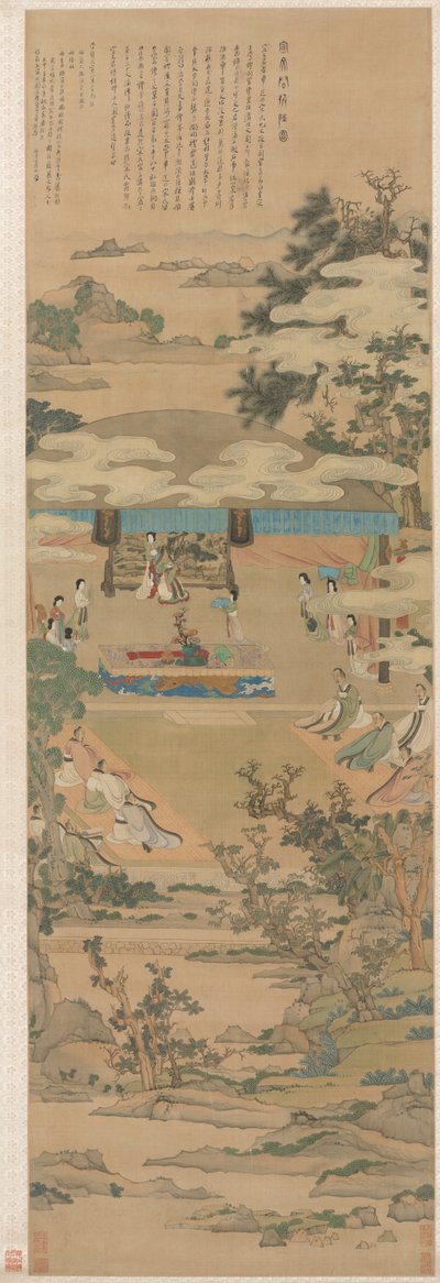 Lady Xuanwen che dà istruzioni sui riti di Zhou, 1638 da Chen Hongshou