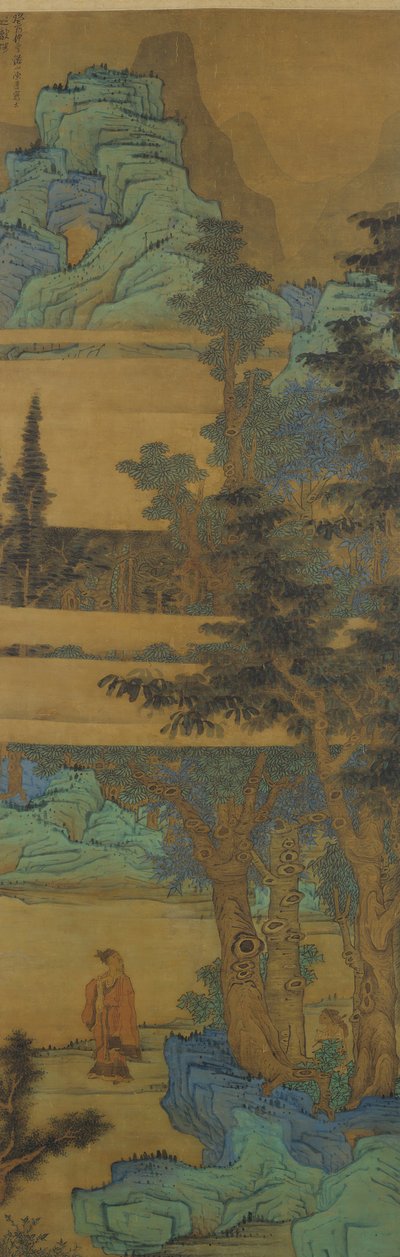 Paesaggio nello stile blu e verde, datato 1633 da Chen Hongshou