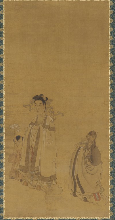 Il re drago che venera il Buddha, dinastia Ming da Chen Hongshou