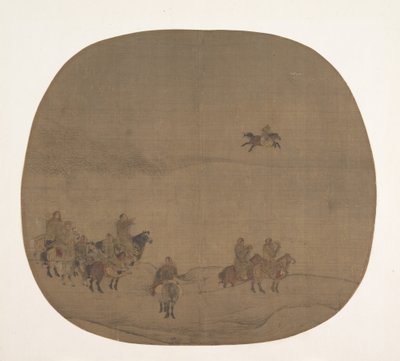 Nomadi che cacciano con i falchi, inizio XIII secolo da Chen Juzhong