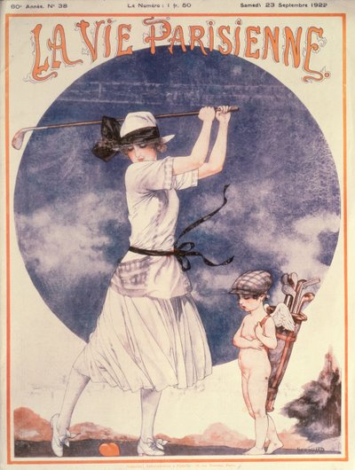 Copertina de La Vie Parisienne, Donna che gioca a golf da Cheri Herouard