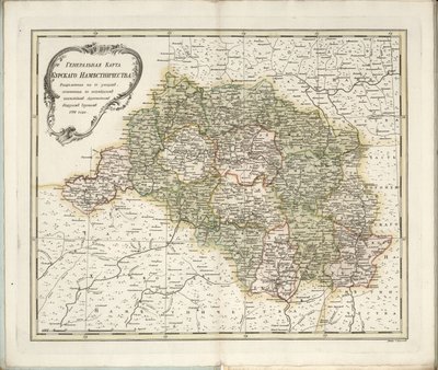 Mappa generale del Governatorato di Kursk da Chernoi