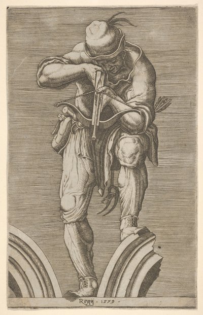 Un uomo che spara con una balestra, 1579 da Cherubino Alberti