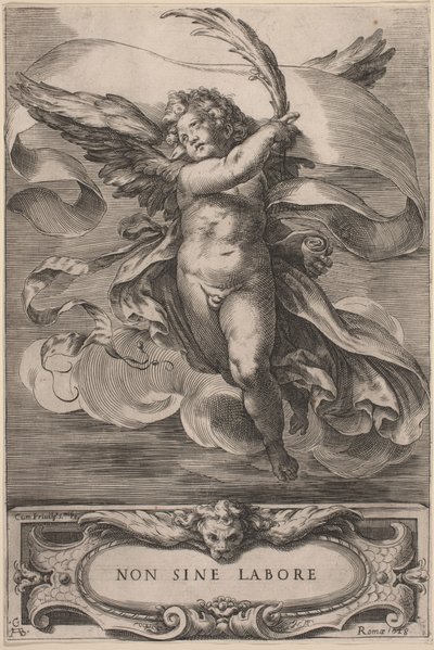 Una figura allegorica: Non sine labore, 1628 da Cherubino Alberti