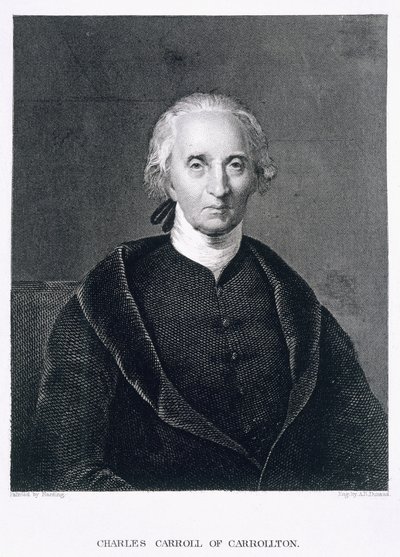 Charles Carroll di Carrollton, inciso da Asher Brown Durand (1796-1886) da Chester Harding
