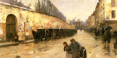 Stazione dei taxi, Rue Bonaparte, Parigi da Childe Frederick Hassam
