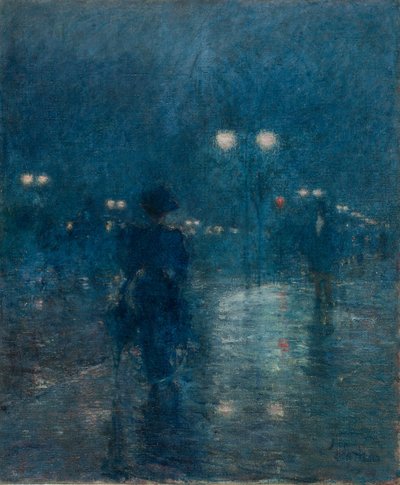 Notturno sulla Fifth Avenue, c.1895 da Childe Frederick Hassam