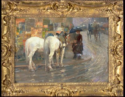 Scena di strada a Parigi, c.1889 da Childe Frederick Hassam