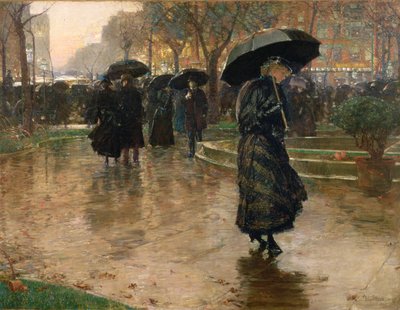 Tempesta di pioggia, Union Square da Childe Frederick Hassam