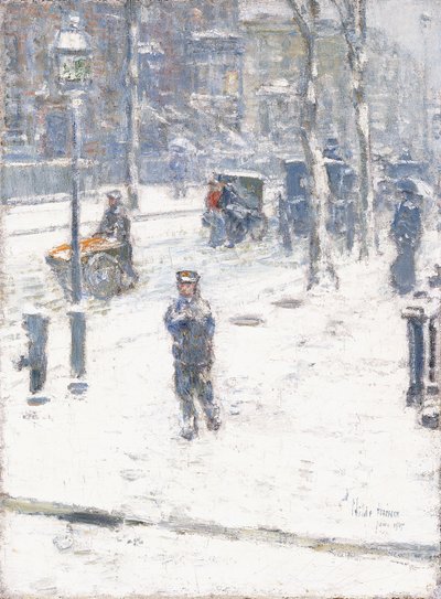 Tempesta di neve, Fifth Avenue, New York da Childe Frederick Hassam