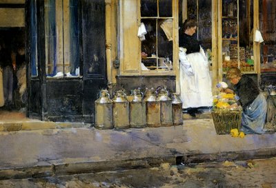 Le Lattine del Latte, c.1888 da Childe Frederick Hassam