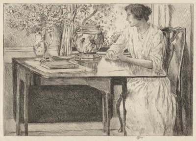 Tavolo coloniale, Cos Cob, 1915 da Childe Hassam