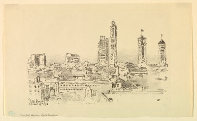 Skyline di New York – Edifici luminosi da Childe Hassam