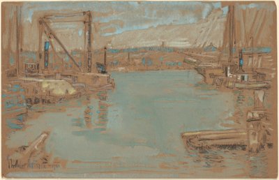 Molo del North River, New York da Childe Hassam