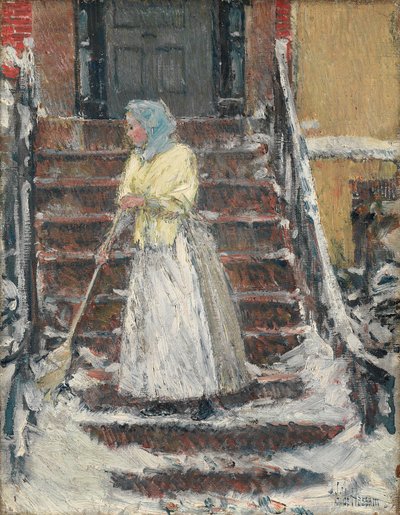 Spazzare la neve da Childe Hassam