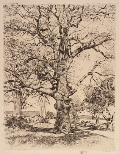 Wayside Inn Oaks in primavera da Childe Hassam