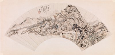 Ventaglio raffigurante un paesaggio da Chin Ping wen Chin Ping wen