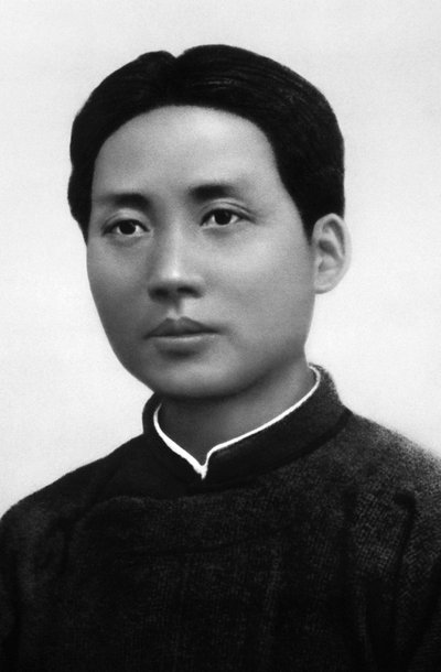 Ritratto di Mao Tse-Tung (Mao Ze-Dong o Mao Zedong o Mao Tse Toung o Mao Tso Tong) (1893-1976), giovane, che divenne capo di stato cinese - Cina, circa 1915 da Chinese Photographer