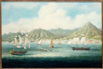 Veduta di Victoria, Hong Kong con navi britanniche e altre imbarcazioni, c.1850 da Chinese School