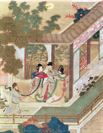 Un incontro romantico, illustrazione da un romanzo tradizionale cinese da Chinese School