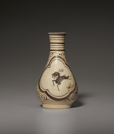 Piccolo vaso dipinto Jizhou, Dinastia Song-Yuan Meridionale da Chinese School