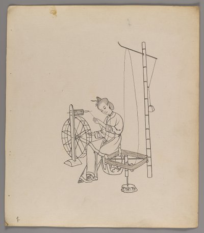Album di fogli separati: Coltivazione e produzione della seta da Chinese School