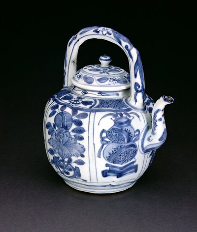 Boccale da vino kraak blu e bianco, Wanli, 1590-1610 (porcellana) da Chinese School