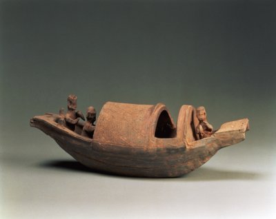 Barca e equipaggio, artefatto tombale, Dinastia Han Orientale, 25-220 d.C. da Chinese School
