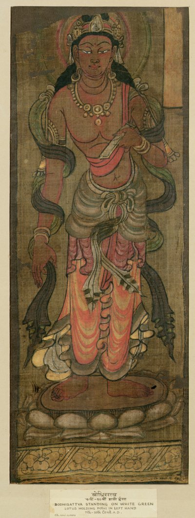 Bodhisattva Manjusri, Tunhuang, VII-VIII secolo da Chinese School