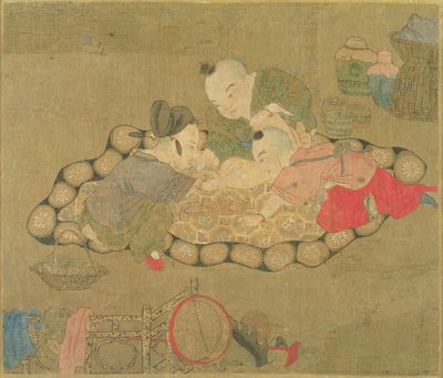 Bambini che giocano, Dinastia Ming, 1500 da Chinese School