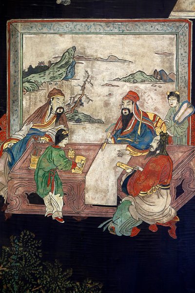 Pannelli di lacca Coromandel dalla Cina, dettaglio, c.1730 da Chinese School
