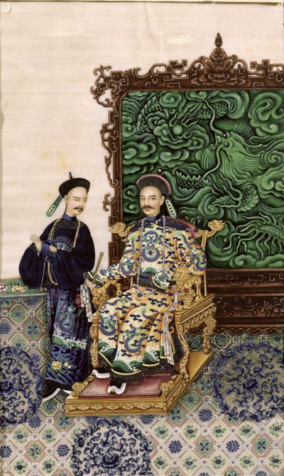 Imperatore seduto con un uomo da Chinese School
