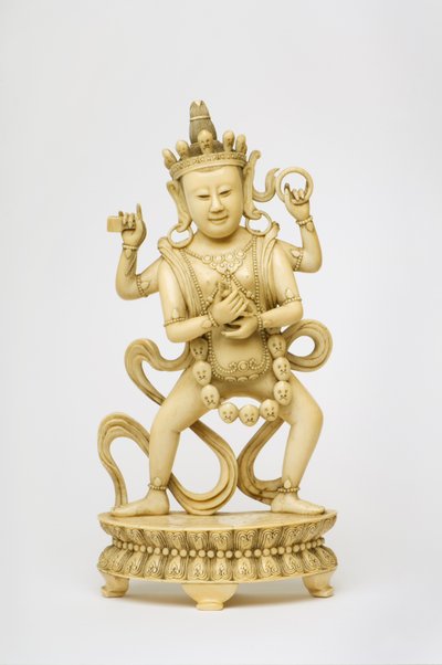 Figura della dea indiana Kali che tiene un fulmine da Chinese School