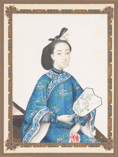 Ritratto incorniciato della moglie di Howqua, circa 1850-70 da Chinese School